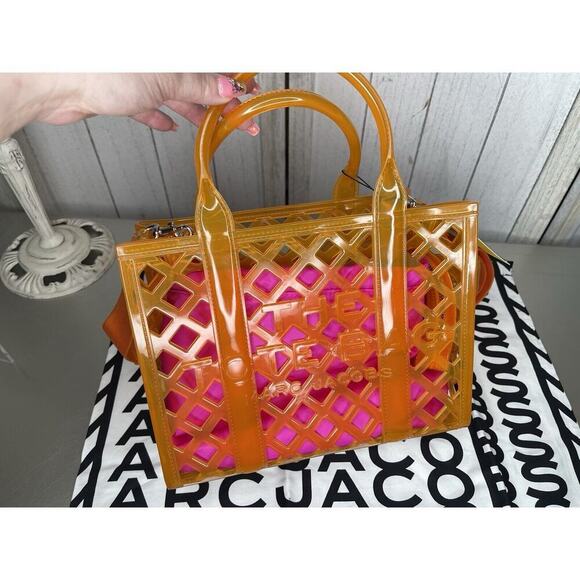 New! Marc Jacobs The Jelly Tote Bag Orange And Pink W/ Strap Tags Dustbag RARE - Picture 4 of 9